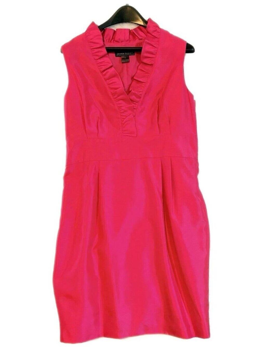 Jessica Howard Fuschia Dress Size 14 Sheath Knee Length Sleeveless Career Formal